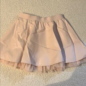 Forever 21 pink pleather skirt with tulle.